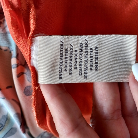 🎯🎯 Sale 🎯🎯 ECI New York Cream & Orange Burnt Top Sz XL - Picture 6 of 7